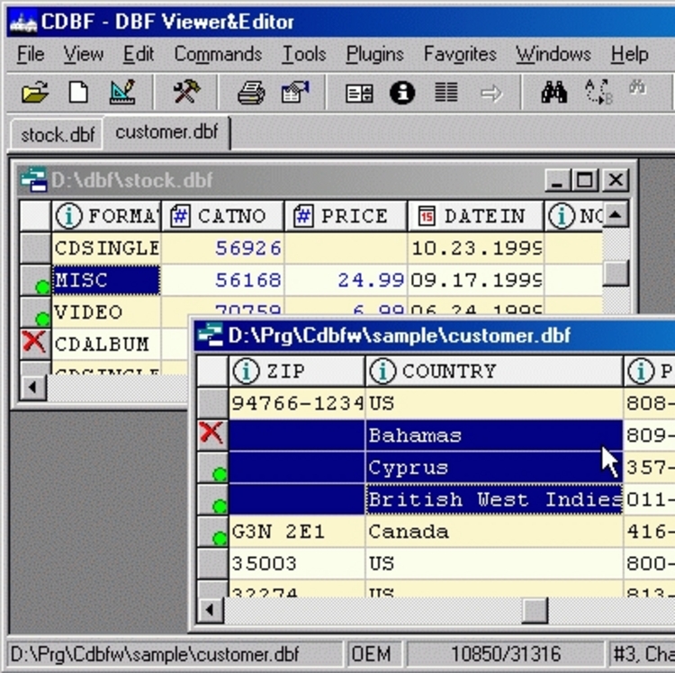 torrent cdbf - dbf viewer and editor
